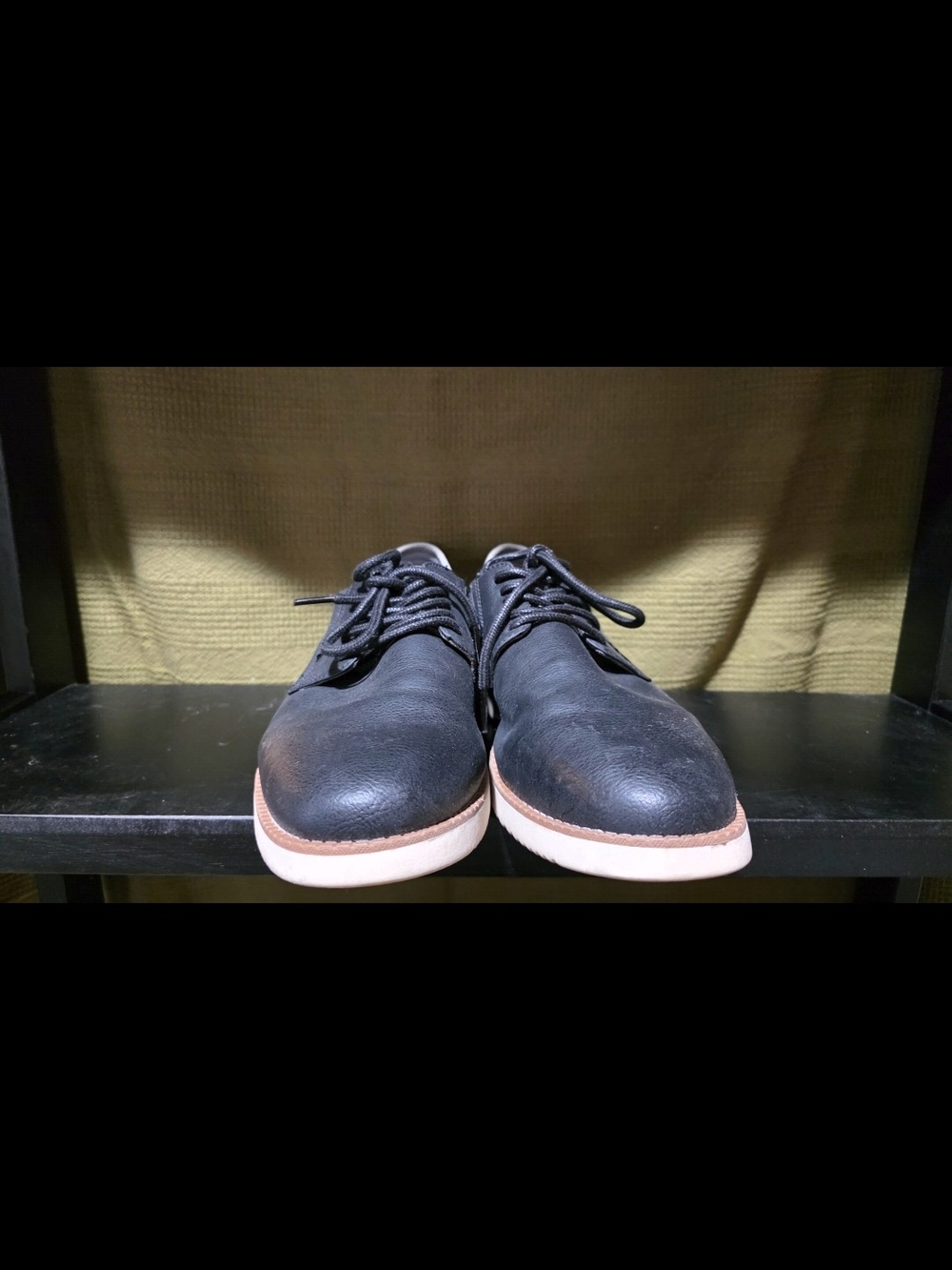 Dr. Scholl's Black Lace-Up Oxfords with White Sole